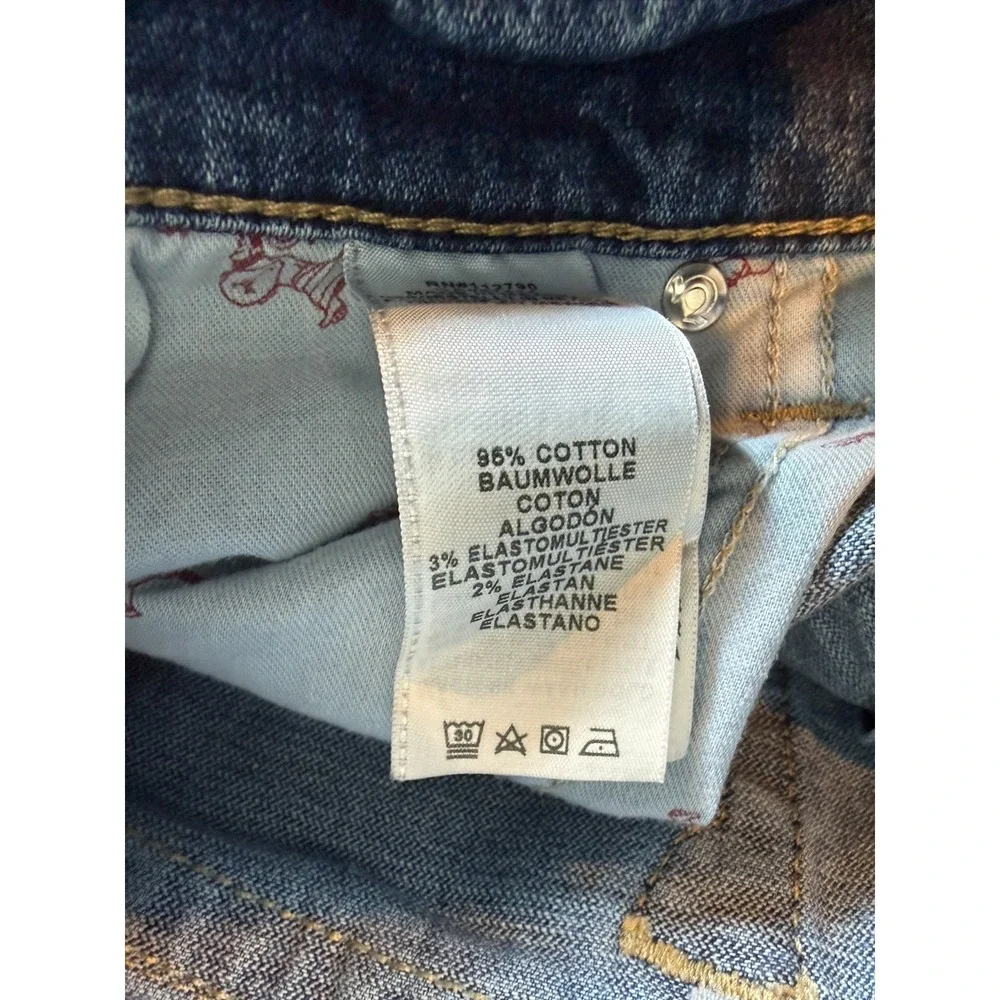 True‎ Religion Rocco Relaxed Skinny Jeans Mens 33 Blue Denim Stretch Medium Wash